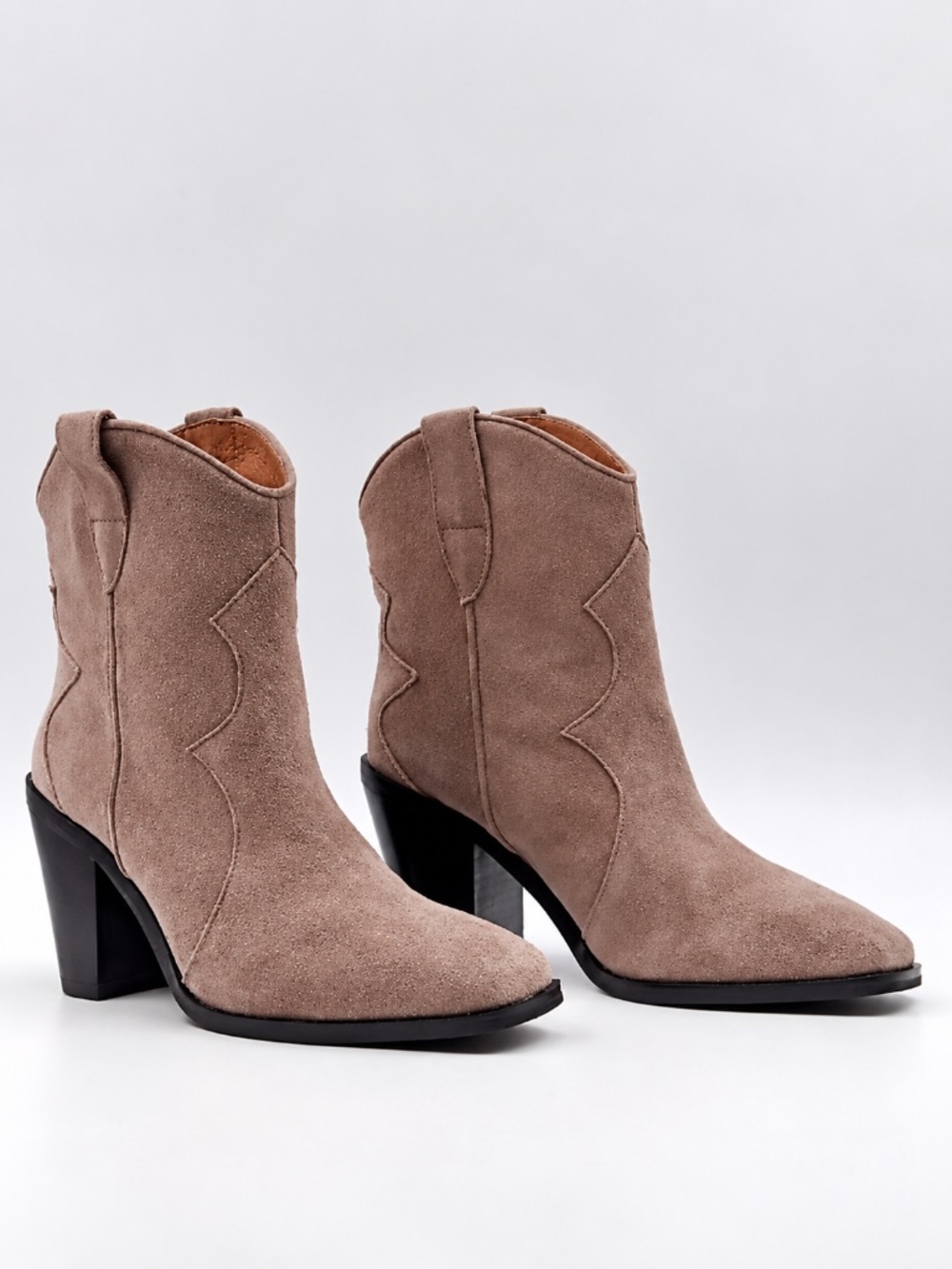 Jeffrey Campbell Jument Rose Suede Western Cowgirl Square Boots